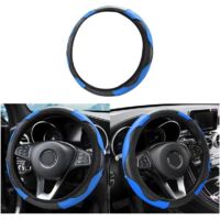 Car Steering Wheel Cover, Soft Microfiber Leather Steering Wheel Cover, Breathable Microfiber Leather Steering Wheel Cover, Non-slip Breathable Steering Wheel Cover for Sedan, Van, Truck, SUV (Blue)