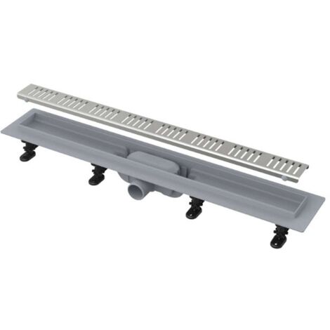Alcadrain Système de drainage - Douchegoten - Bac à douche Simple 65 cm, avec bord pour grille perforée, grille incluse, tapis en acier inoxydable APZ10-650M