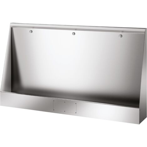 Rainure pour urinoir Delabie LP, fixation au sol, longueur 1800 mm, raccordement haut, acier inoxydable 1.4301, satiné
