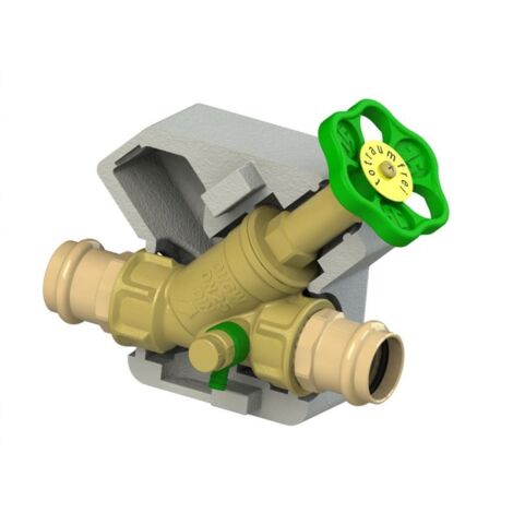 Vanne de débit libre JS, raccord de pression, avec décharge, filetage intérieur, M. DS, DN50, PR54, DVGW (1/3)