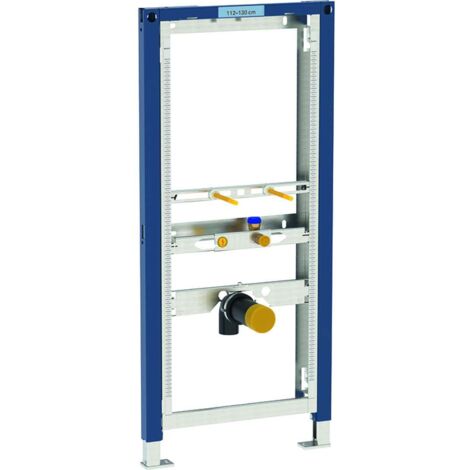 Bâti support WC Geberit Duofix urinoir 112-130cm – Chasse d'eau à pression – Cadre bleu avec fixation réglable – Pour ossature bois (1/4)