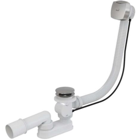 Alcaplast – Garniture de vidage et de trop-plein pour baignoire 570 mm – Finition chrome – Bouchon anti-odeurs – A51CRM