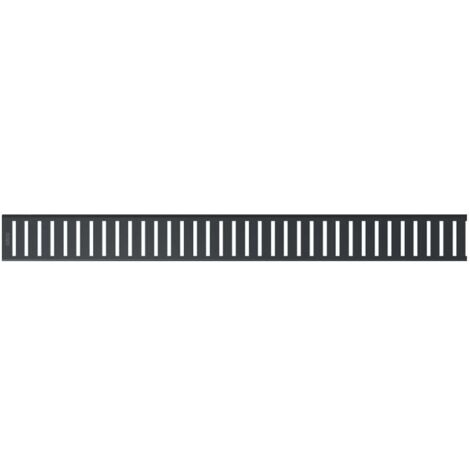 Alcadrain Grilles - Grille pour caniveau de douche linéaire 115 cm, noir mat PURE-1150BLACK (1/2)