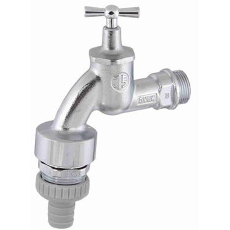 Vanne de décharge JS avec RB, RV, SV, Bouchon de sortie, Schweiß, 3/4", finition mate chromée, DVGW (1/3)