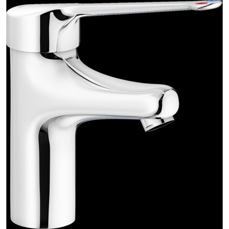 Mora MediCare Mitigeur lavabo à levier unique CU Ø10 mm, tubes de raccordement, levier 208 mm (1/4)