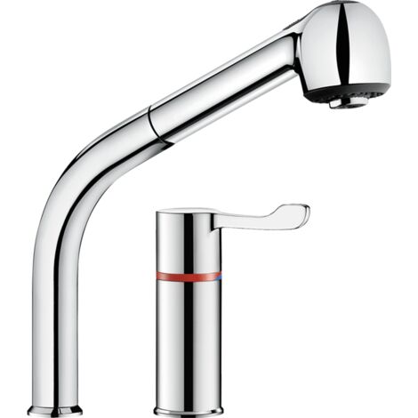 Delabie WT-Therm. SECURITHERM avec douchette extractible sur colonne (1/2)
