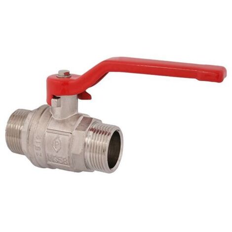 JS ROBINET BOLA, PLEIN PASSAGE, DN10 AGxAG3/8", 54MM, ROTOR EN ACIER, FINITION BRONZE (1/2)