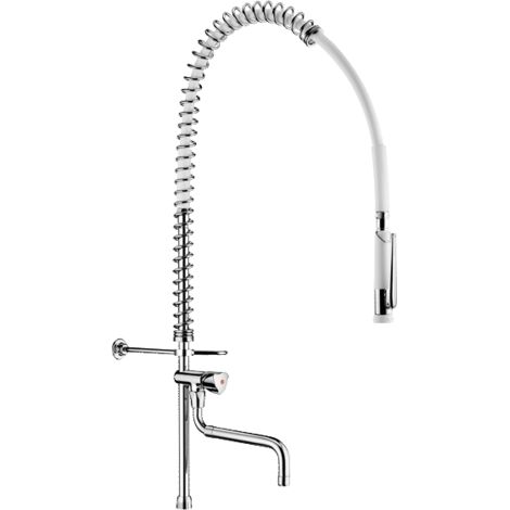 Delabie Lave-vaisselle + HB433000 sans bras, sortie télescopique + tube court (1/2)