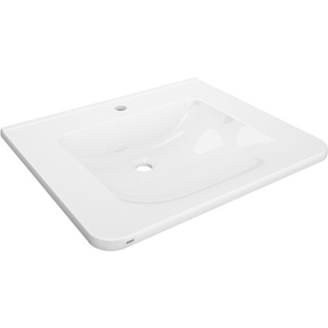 KWC AR Lavabo individuel, MEDCARE, MIRANIT, 650x150x550 mm, blanc, trou pour robinet (1/2)