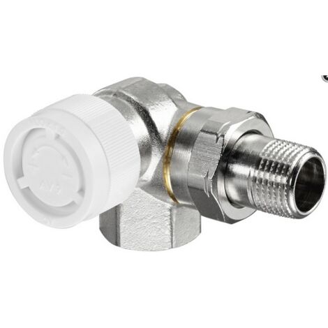 Vanne thermostatique Oventrop (AV9) à réglage par paliers, pré-réglage, angle droit gauche, 1/2