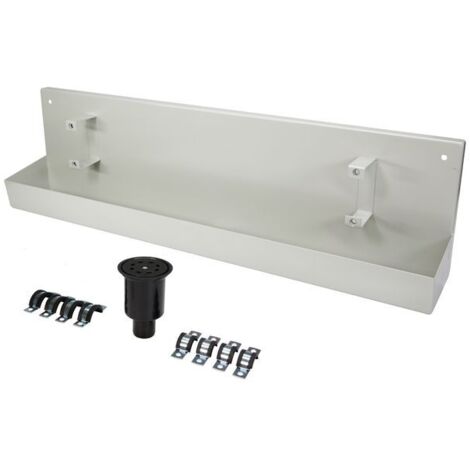 GOUTTIÈRE DE DRAINAGE GRIS 6 FOIS AVEC ÉCOULEMENT, JOINT ET ENSEMBLE DE FIXATION (1/3)