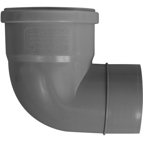 adaptateur de réduction d'angle airfit. manchon DN110, extrémité à 90°, 87,5 degrés en PP