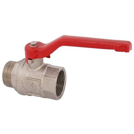 JS ROBINET BOLA, COMPLETEMENT PERÇANT, DN40 AGxIG11/2", 99MM, CORPS EN ACIER ROUGE, VERNIS (1/2)