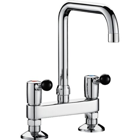 Mitigeur à 2 trous Delabie MA 150 mm 60 l/min, sortie pivotante D22 L.200 mm (1/2)