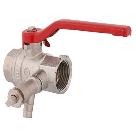 JS ROBINET BOLAIRE, AVEC VIDANGE, DN32 IGxIG11/4", 82MM, CORPS EN ACIER ROUGE, VERNIS