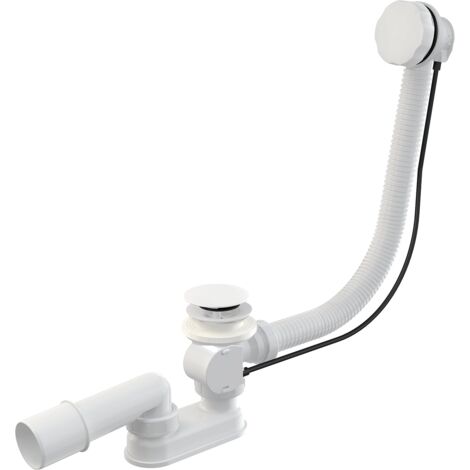 Alcadrain A55KM Jeu de vidange et trop-plein pour baignoire automatique, blanc mat