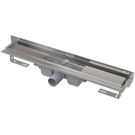 Alcadrain Douchegoten - Caniveau de douche Flexible 550 mm, avec collier ajustable au mur, inox APZ4-550 (1/3)