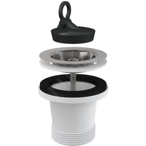 Alcadrain Accessoires - Sortie d'évier avec bouchon, grille en acier inoxydable A34 (1/2)