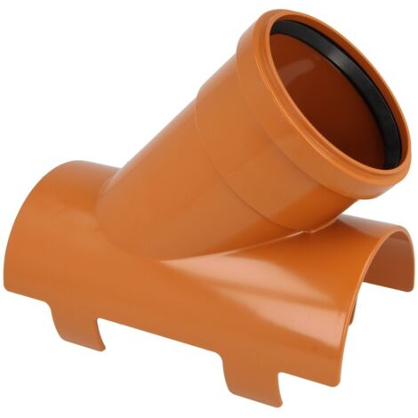 Raccord d'évacuation PVC – Branche à clip adhésif 45° – DN 110x90 – Pour chantiers humides – Installation rapide et facile – Airfit