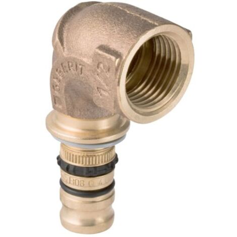 Angle de transition Geberit Mepla en laiton rouge, avec filetage intérieur 20 mm x 1/2 (1/2)