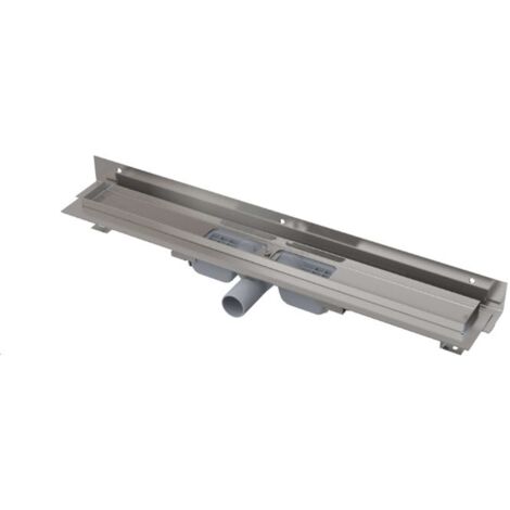Alcadrain Système de drainage - Douchegoten - Caniveau de douche Flexible Low 105 cm, avec collier ajustable au mur, inox APZ104-1050 (1/2)