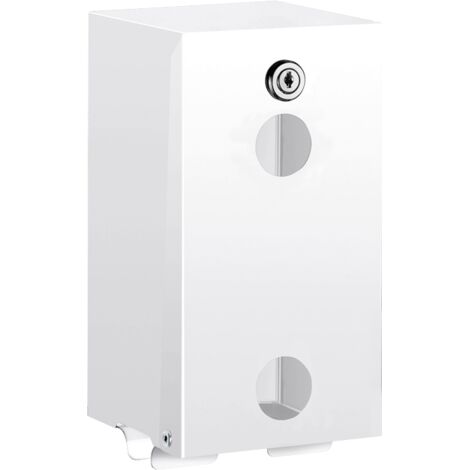 Support de papier toilette Delabie pour 2 rouleaux, acier inoxydable 1.4301, revêtement en poudre, blanc (1/2)