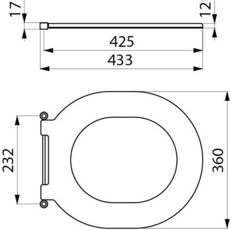 Cuvette de WC Delabie S21/700 en polyéthylène noir sans couvercle (1/3)