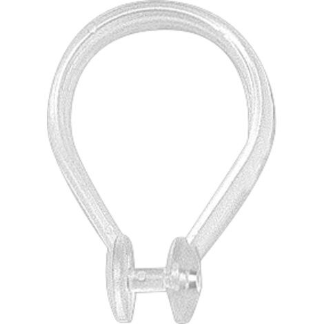 Crochets pour rideau de douche en plastique, 6 pièces (1/2)