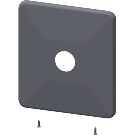 Plaque de recouvrement en acier inoxydable KWC AR, 205x225 mm, trou pour bouton-poussoir, 2000104897 (1/2)
