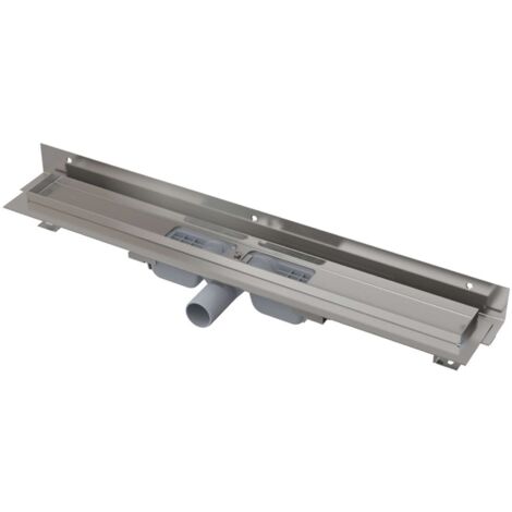 Alcadrain Système de drainage - Douchegoten - Caniveau de douche Flexible Low 65 cm, avec collier ajustable au mur, inox APZ104-650