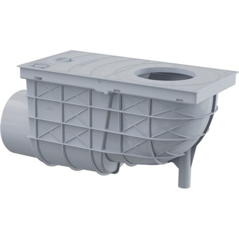 Bac de récupération d'eau de pluie pour tuyaux de descente  300/155/110 Horizontal gris AGV3S