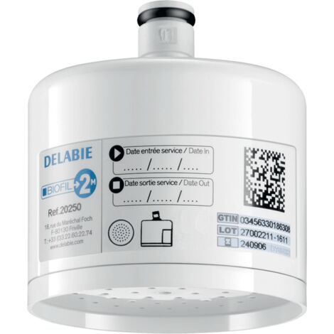 Filtre BIOFIL Delabie pour lavabo ou douche, stérile, 10 pièces, 2 mois, jet de douche (1/2)
