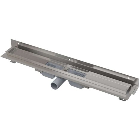 Alcadrain Système de drainage - Douchegoten - Caniveau de douche Flexible Low 115 cm, avec collier ajustable au mur, inox APZ104-1150 (1/4)