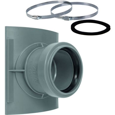 Raccord de selle DN 160x90 – Ensemble avec 2 brides de fixation – Résistance au feu conforme DIN 4102-B2 – Pour chantiers humides – Airfit