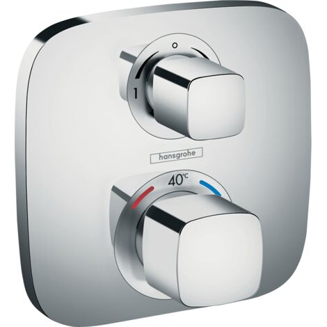 Hansgrohe – Kit de montage thermostat Ecostat E pour 2 consommateurs – Cartouche thermostatique avec verrou de sécurité à 40 °C – Débit 26 l/min – Chromé