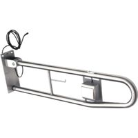 Poignée rabattable de support KWC AR, CONTINA, acier inoxydable, déclenchement électrique de vidange, gauche, 100x250x850 mm