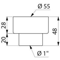 Raccord de branchement Delabie pour WC suspendu D55