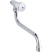 Vanne pivotante pour mur série classic-line2 avec poignée classic-line froide, sortie en S pivotante, projection de 200 mm, profondeur jusqu'au régulateur de jet 143 mm, 1/2", en chromé