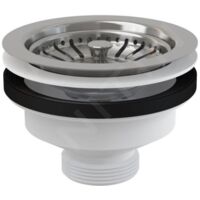 Alcaplast – Vanne de vidange pour évier 6/4" – Grille en acier inoxydable DN115 – Filetage de raccordement siphon – Corps en polypropylène