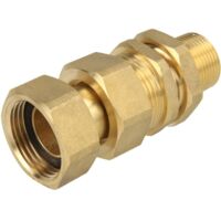 Le Sanitaire – Raccord pour compteur d'eau laiton 3/4'' FM x 1'' FF – Débit 2,5 m³/h – Convient eau potable – Sortie avec pièce coulissante