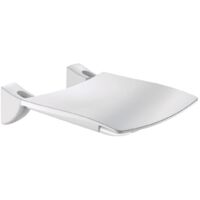 Siège de douche relevable assise grand confort nylon HR brillant blanc réf. 510420N