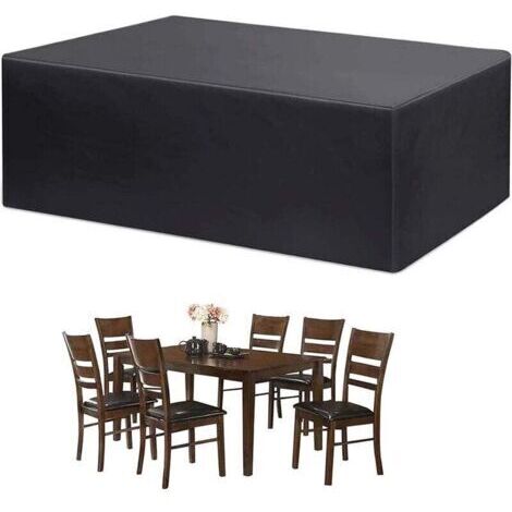 Housse de Protection Imperméable pour Meuble Table Chaise Tissu Oxford 180x120x74m Étanche Couverture Extérieur Anti-UV Vent avec Boucle (1/5)