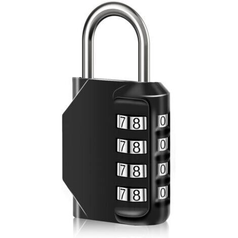 1 wasserdichtes 4-stelliges Zahlenschloss mit numerischem Code, Zinklegierung-Zahlenschloss für Tür, Werkzeugkasten, Schulen, Fitnessstudio, Zäune, Rollschrank und (1/5)