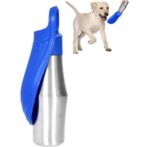 Tragbare Wasserflasche für Hunde, Trinkflasche für Hunde, 750 ml, Trinkflasche für Hunde, Outdoor-Wasserbecher für Hunde aus Edelstahl, Trinkwasser für Haustiere im Freien (1/5)