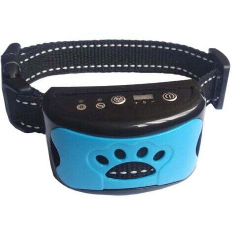 7 Empfindlichkeitsstufen-Blau Anti-Bell-Halsband, Wiederaufladbares Trainingsgerät für kleine, mittlere und große Hunde, Gerät mit Ton und Vibration (1/4)
