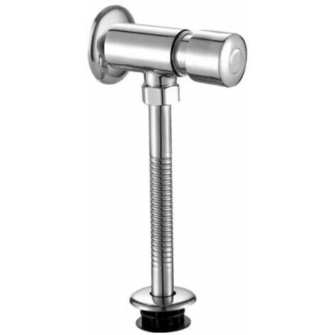 Aufputz-WC-Urinalspüler mit verchromtem Wandknopf, manuelle zeitgesteuerte automatische Schließung (1/5)