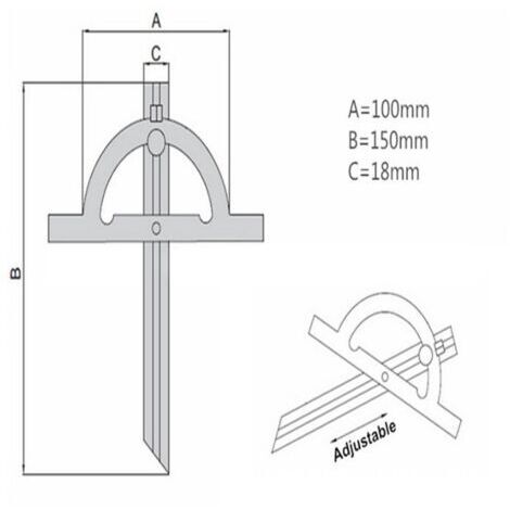 Produktbild von PIMALDAUM® Winkelschmiege 10–170° – Verstellbare Schiene Aus Kohlenstoffstahl, Mit Etui