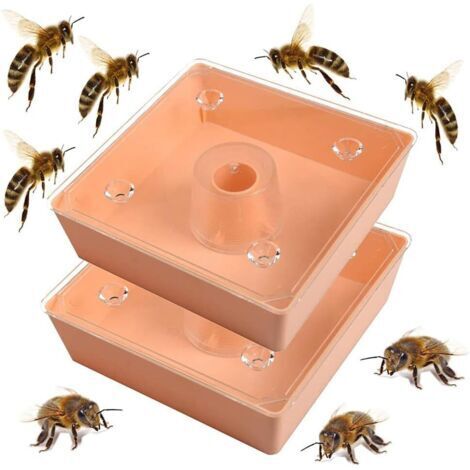2 Stück Schnellfutterspender für Bienen, Imkerwerkzeug für die Bienenzucht für Bienenfutterspender mit quadratischem Bienenstockaufsatz