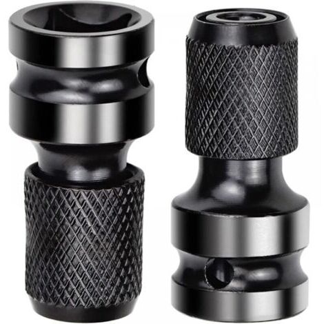 2 Stück Stecknussadapter 1/2" Vierkant auf 1/4" Schlagschrauberadapter Schnellwechseladapter für Schlagschrauber und Schraubendreher-Bit-Halter (1/5)