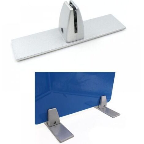 Verstellbare Glasklemmen aus Aluminiumlegierung, Plexiglas-Tischklemme, Trennwandhalterung, Bildschirm-Trennclip für 4-20mm Sichtschutzwand, Büro, Labor, 2 STK, Silber (1/5)